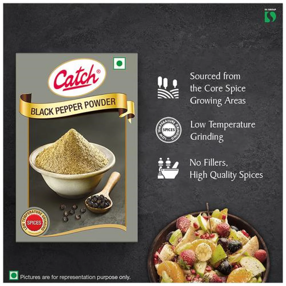 Catch Black Pepper Powder - Enhances Flavour, 100 g carton-5.webp